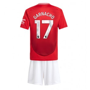 Manchester United Alejandro Garnacho #17 Dětské Domácí dres komplet 2024-25 Krátký Rukáv (+ trenýrky)